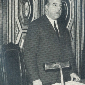 El académico Pedro Voltes Bou durante su conferencia en el Salón d Crónicas, 27/02/1967 - 27/02/1967